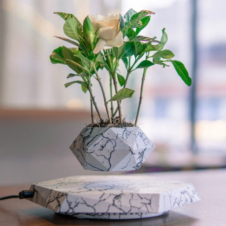 Schwebender Pflanzenhalter – Magnetisch rotierender Blumentopf für modernes Dekor